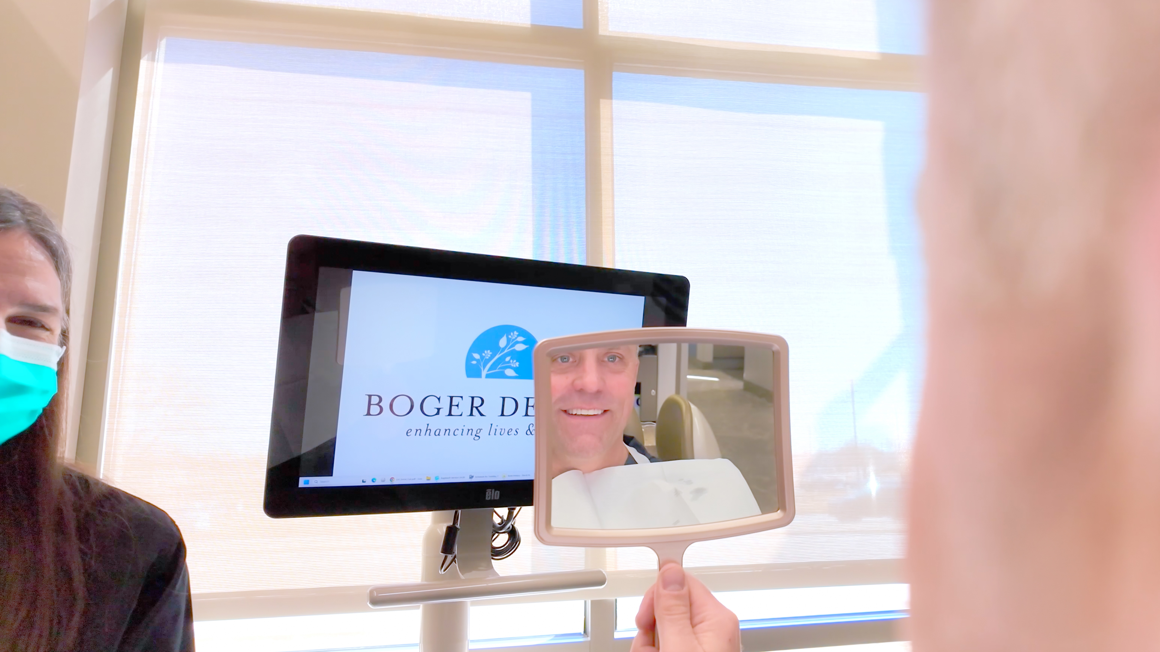 Patient viewing smile preview